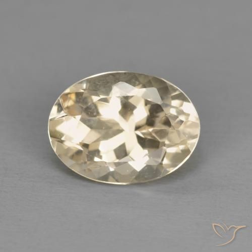 1.23ct Натуральный Светло-золотистый Морганит, Овал, VVS-VS