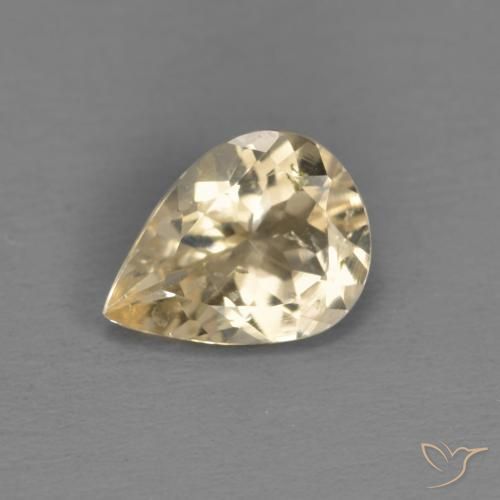 0.87ct Натуральный Светло-золотистый Морганит, Форма груши, Чистота VS