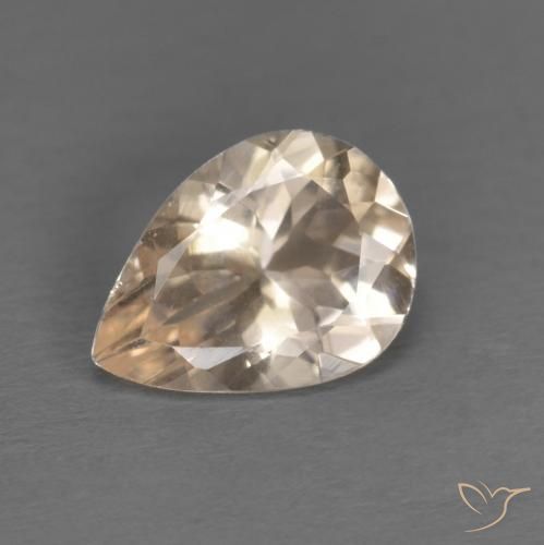 0.74ct Натуральный Светло-золотистый Морганит, Форма груши, Чистота VS