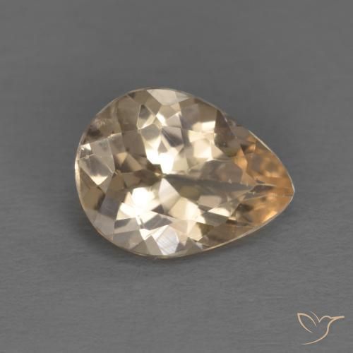 0.85ct Натуральный Светло-золотистый Морганит, Форма груши, Чистота VS