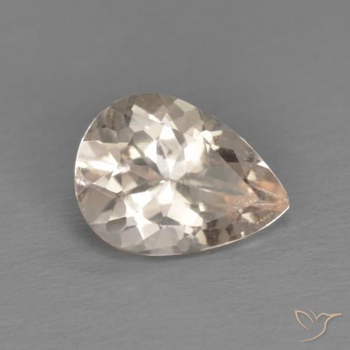 0.76ct Натуральный Оранжево-розовый Морганит, Форма груши, Чистота VS