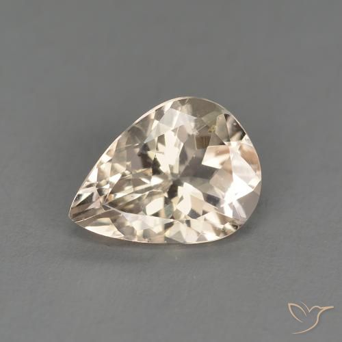 0.95ct Натуральный Светло-золотистый Морганит, Форма груши, Чистота VS