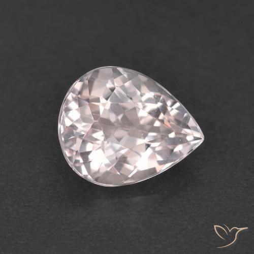 1.34ct Натуральный Светло-розовый Морганит, Форма груши, Чистота VVS