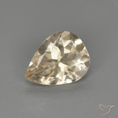0.82ct Натуральный Светло-золотистый Морганит, Форма груши, VS-SI