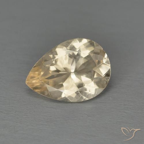 0.86ct Натуральный Светло-золотистый Морганит, Форма груши, Чистота VS