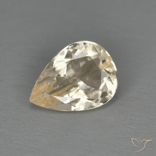 1.00ct Натуральный Светло-золотистый Морганит, Форма груши, Чистота VS