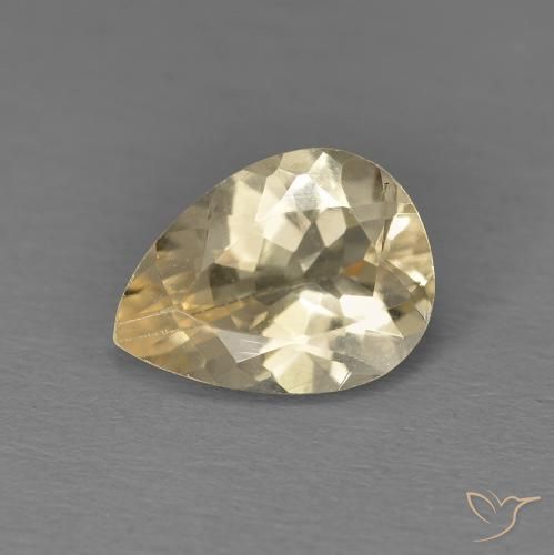 0.99ct Натуральный Светло-золотистый Морганит, Форма груши, Чистота VS