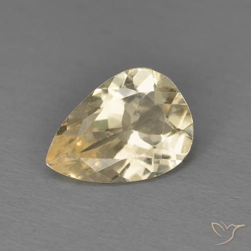0.90ct Натуральный Светло-золотистый Морганит, Форма груши, Чистота VS