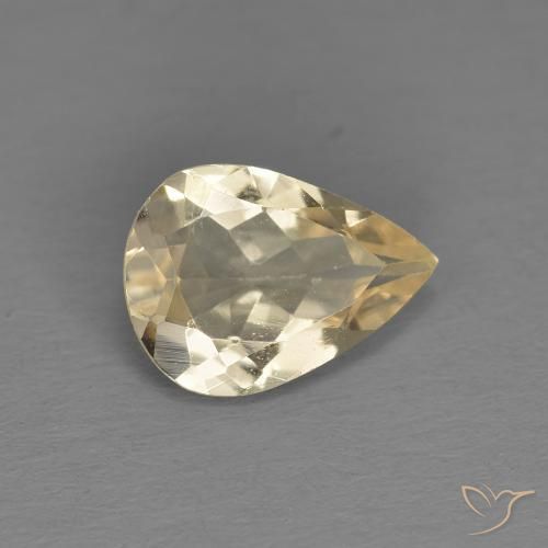 0.79ct Натуральный Светло-золотистый Морганит, Форма груши, Чистота VS