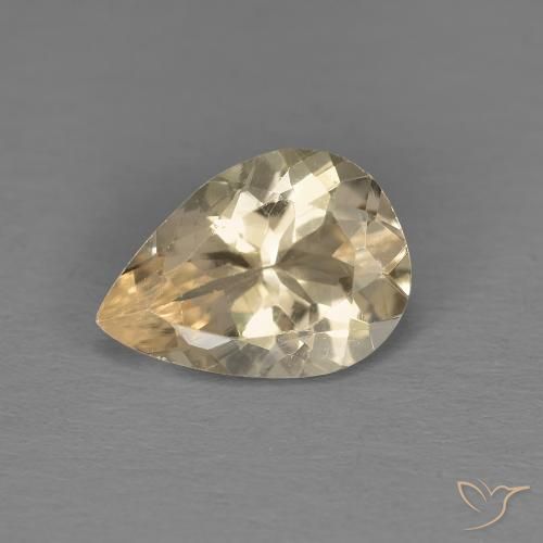 0.85ct Натуральный Светло-золотистый Морганит, Форма груши, Чистота VS