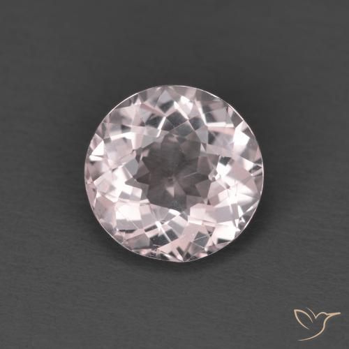1.24ct Натуральный Светло-розовый Морганит, Круглый, Чистота VS