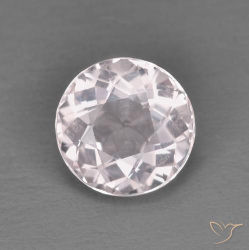 1.24ct Натуральный Светло-розовый Морганит, Круглый, VVS-VS