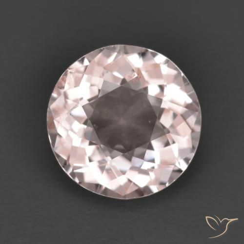 1.24ct Натуральный Светло-розовый Морганит, Круглый, Чистота VS