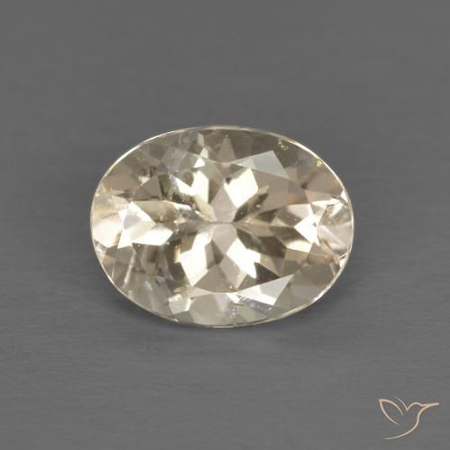 1.28ct Натуральный Кремовый Морганит, Овал, Чистота VS