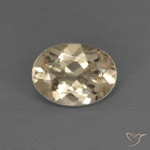 1.02ct Натуральный Светло-золотистый Морганит, Овал, VVS-VS
