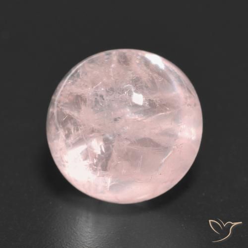 6.42ct Натуральный Светло-кораллово-розовый Морганит, Круглый, Прозрачный