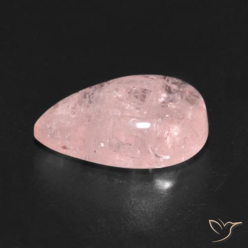 4.94 карата, натуральный Светло-кораллово-розовый Морганит, Форма груши, Прозрачный