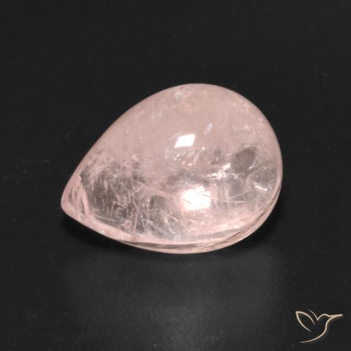3.08ct Натуральный Светло-кораллово-розовый Морганит, Форма груши, Прозрачный