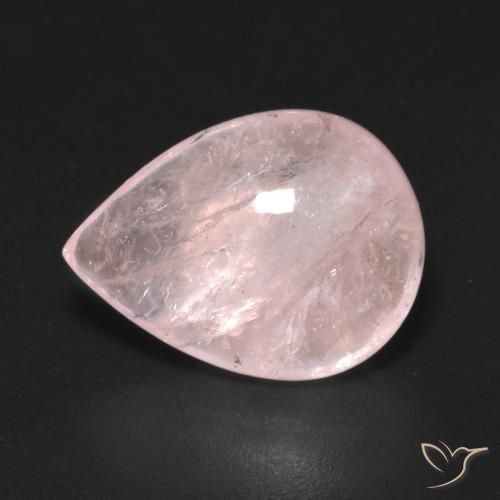 7.57ct Натуральный Кораллово-розовый Морганит, Форма груши, Прозрачный, Photo A