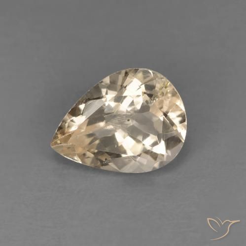0.98ct Натуральный Light Neutral Orange Морганит, Форма груши, Чистота VS