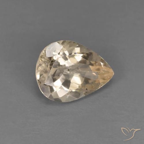 0.98 карата, натуральный Light Neutral Orange Морганит, Форма груши, Чистота VS
