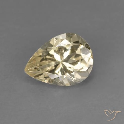 0.90ct Натуральный Светло-золотистый Морганит, Форма груши, Чистота VS