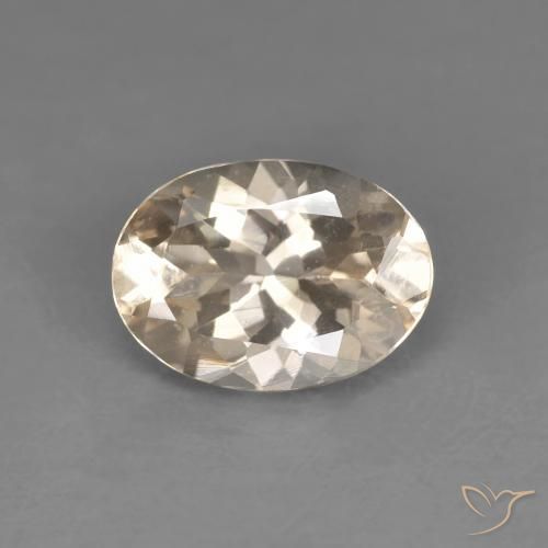 1.08ct Натуральный Светло-оранжевый Морганит, Овал, VVS-VS