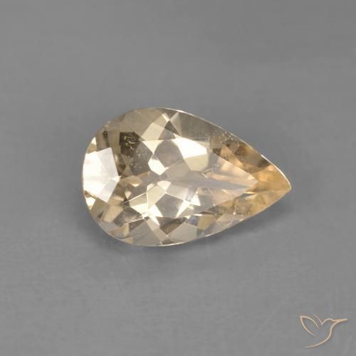 1.02ct Натуральный Светло-оранжевый Морганит, Форма груши, VVS-VS