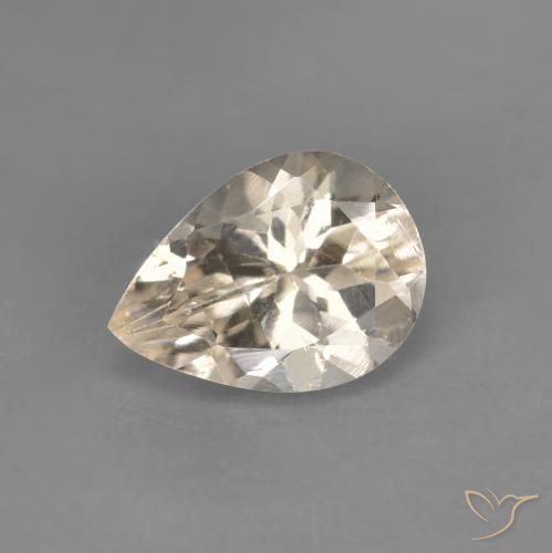0.96ct Натуральный Светло-золотистый Морганит, Форма груши, VVS-VS