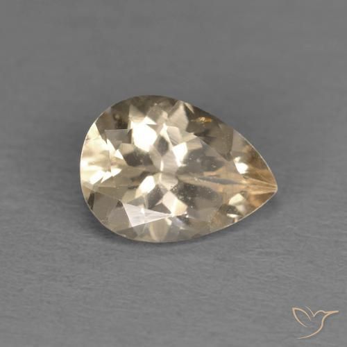 0.98ct Натуральный Золотой Морганит, Форма груши, Чистота VS