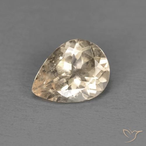 0.89ct Натуральный Light Neutral Orange Морганит, Форма груши, Чистота VS