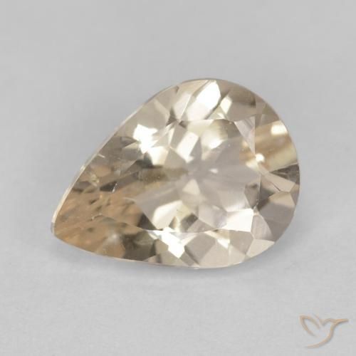 0.85ct Натуральный Светло-золотистый Морганит, Форма груши, Чистота VS