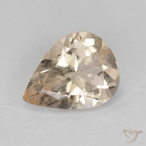0.79ct Натуральный Светло-оранжевый Морганит, Форма груши, Чистота VVS