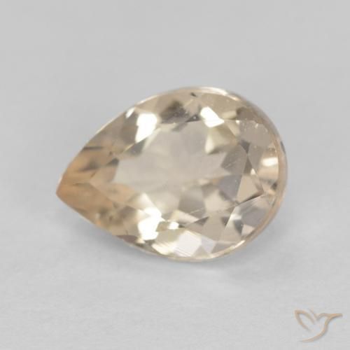 0.77ct Натуральный Светло-золотистый Морганит, Форма груши, VVS-VS