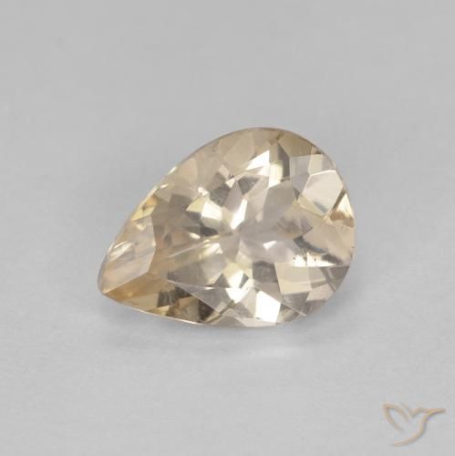 0.84ct Натуральный Светло-золотистый Морганит, Форма груши, Чистота VS