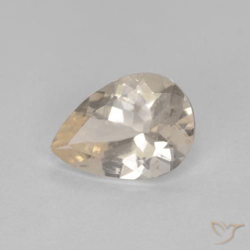 0.76ct Натуральный Светло-золотистый Морганит, Форма груши, Чистота VS