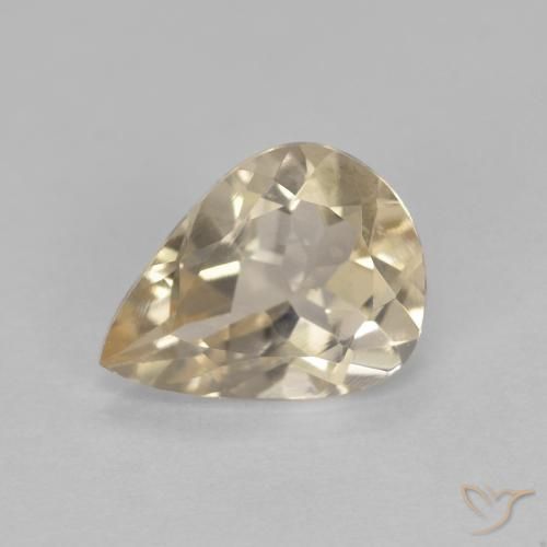 0.97ct Натуральный Светло-золотистый Морганит, Форма груши, VVS-VS