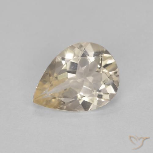 0.84ct Натуральный Светло-золотистый Морганит, Форма груши, Чистота VS