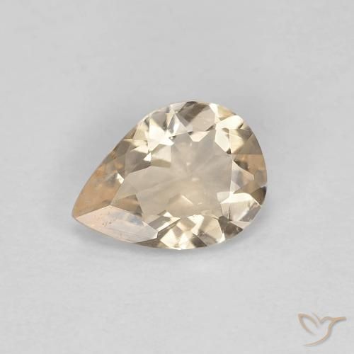 0.66ct Натуральный Светло-золотистый Морганит, Форма груши, Чистота VS