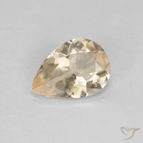 0.63ct Натуральный Светло-золотистый Морганит, Форма груши, Чистота VS