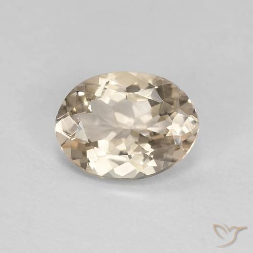 1.00ct Натуральный Светло-золотистый Морганит, Овал, VVS-VS
