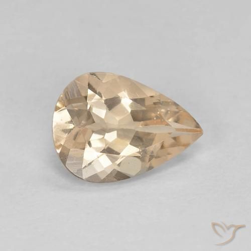 0.85ct Натуральный Light Neutral Orange Морганит, Форма груши, Чистота VS