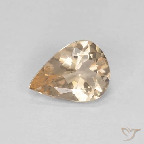 0.75ct Натуральный Светло-оранжевый Морганит, Форма груши, VVS-VS