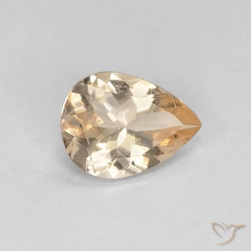 0.74ct Натуральный Light Neutral Orange Морганит, Форма груши, VVS-VS