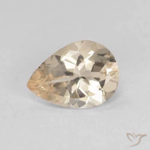 0.84ct Натуральный Светло-золотистый Морганит, Форма груши, VVS-VS