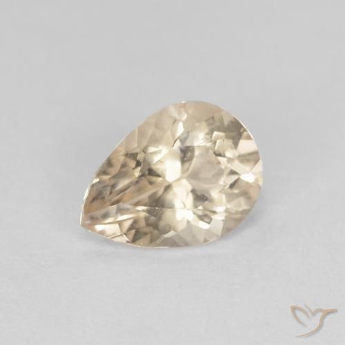 0.76ct Натуральный Светло-золотистый Морганит, Форма груши, Чистота VVS