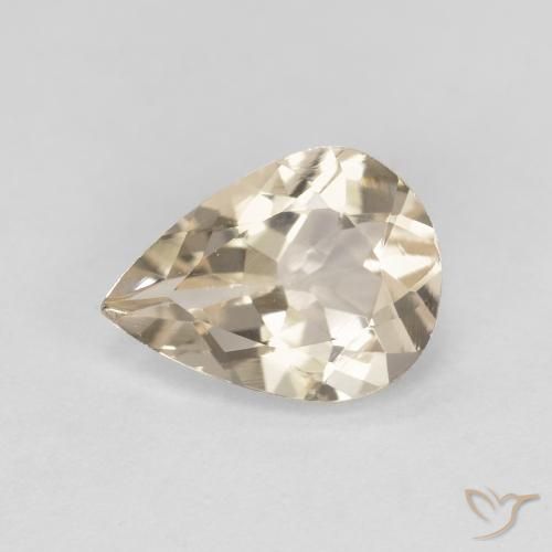 0.95ct Натуральный Светло-золотистый Морганит, Форма груши, VVS-VS