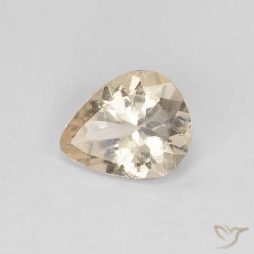 0.70ct Натуральный Светло-золотистый Морганит, Форма груши, Чистота VS