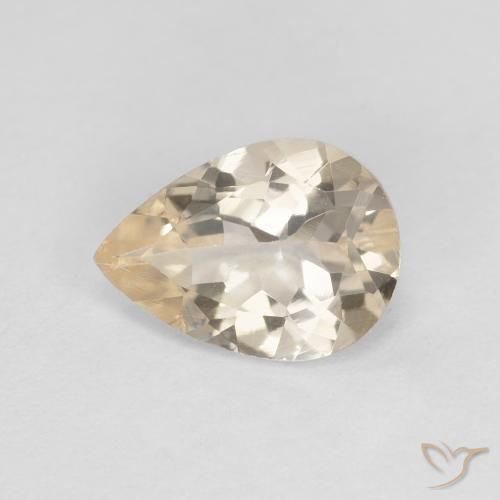 0.88ct Натуральный Светло-золотистый Морганит, Форма груши, Чистота VVS