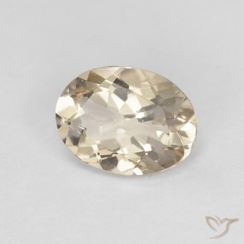 0.98ct Натуральный Светло-золотистый Морганит, Овал, VVS-VS